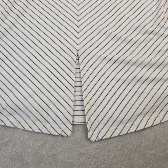 J. Jill Top Womens XS Olive Green White Striped Sleeveless Split Back Summer - Picture 9 of 9